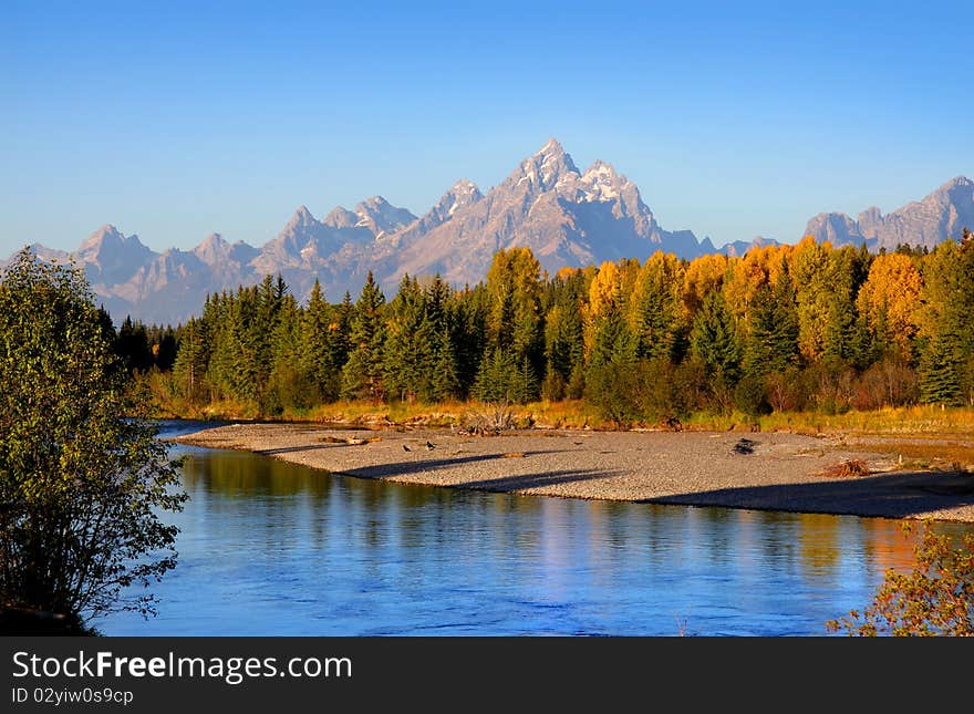 Scenic landscape of Grand tetons national park