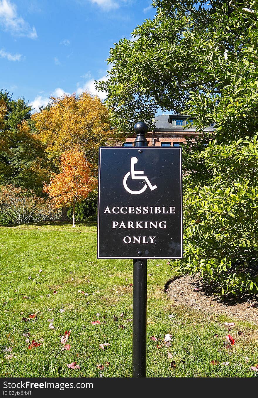 Parking reserved for Handicapped driver. Parking reserved for Handicapped driver