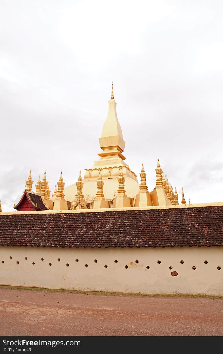 Golden pagoda at Viang Chan,Laos.