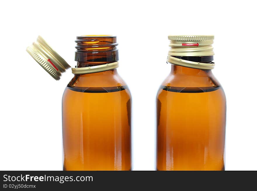 Medicine bottles isolated on white background