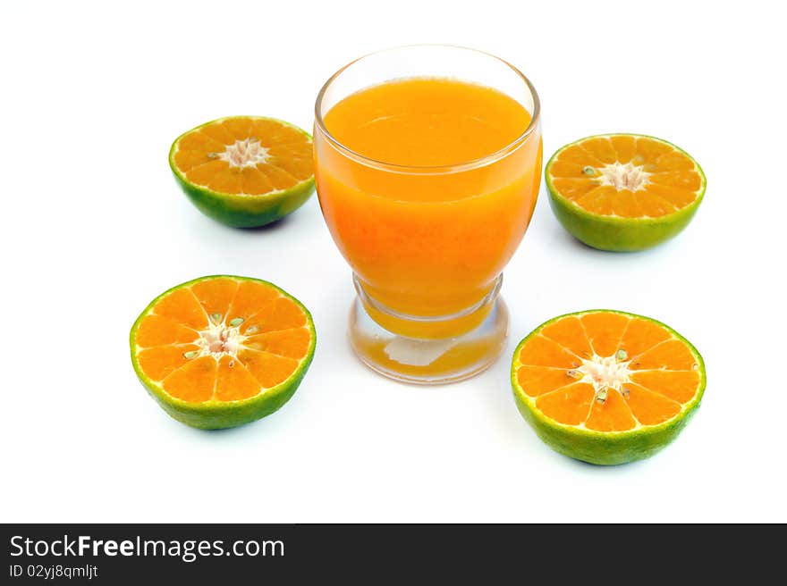 Orange juice Isolated on white.