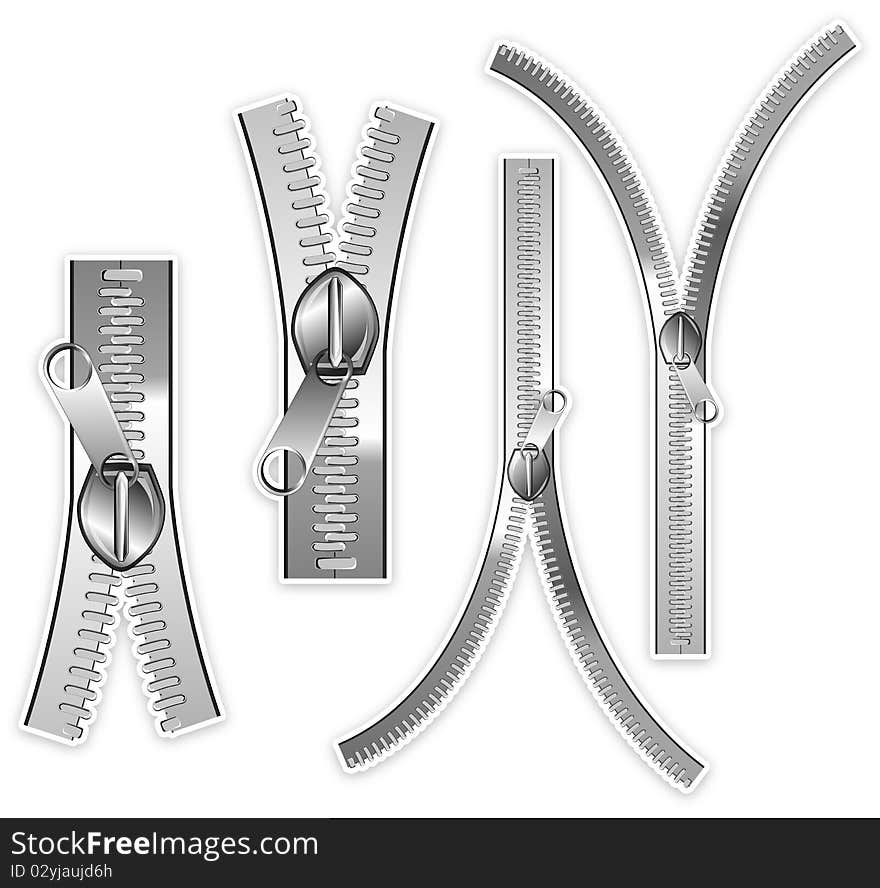 Zipper isolated on white background