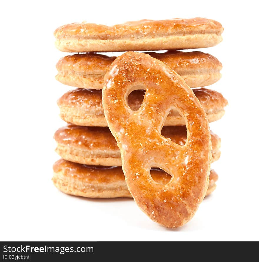 Pretzel on a white background