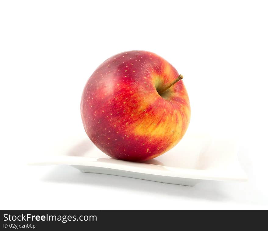 Red apple on a white background