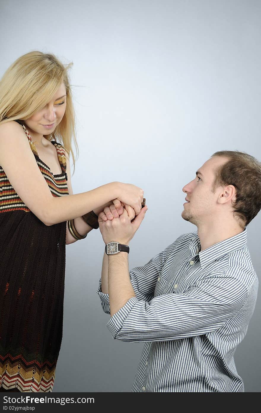 Young couple celebrating love