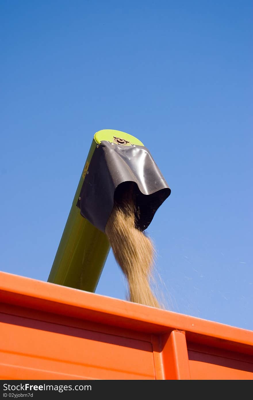 Combine in the field during harvesting