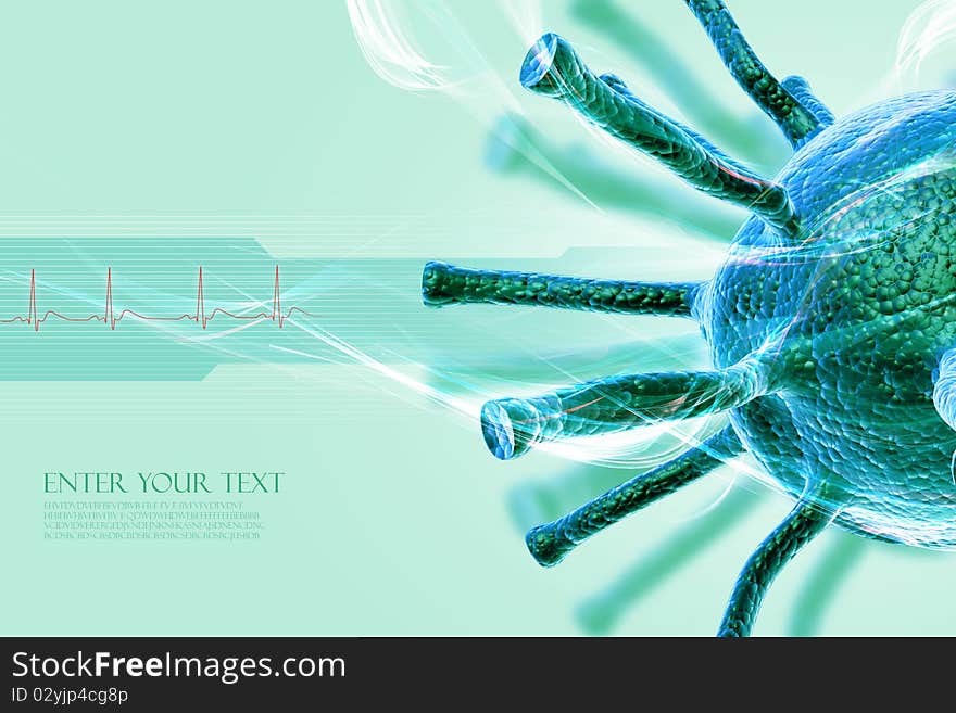 Conceptual virus illustration in abstract design