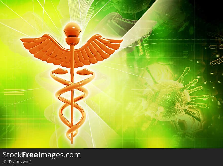 Symbol of medicine in digital background