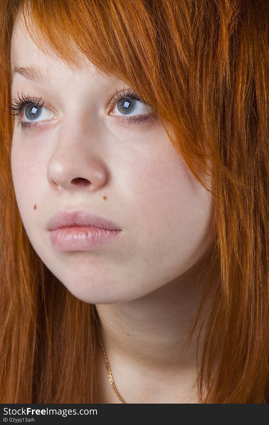 Portrait of redhead girls without makeup