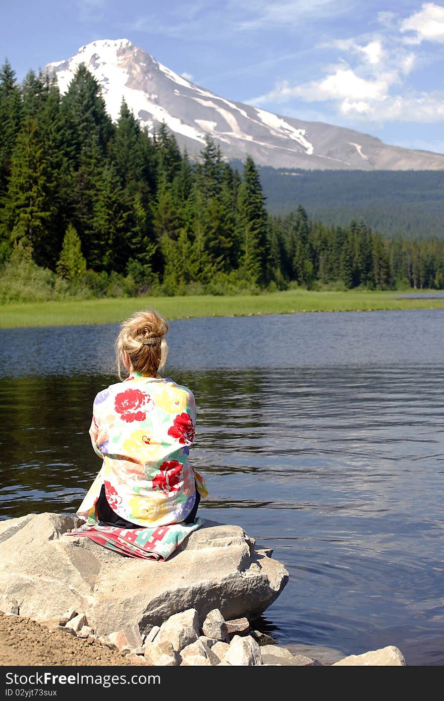 Sitting By The Lake.