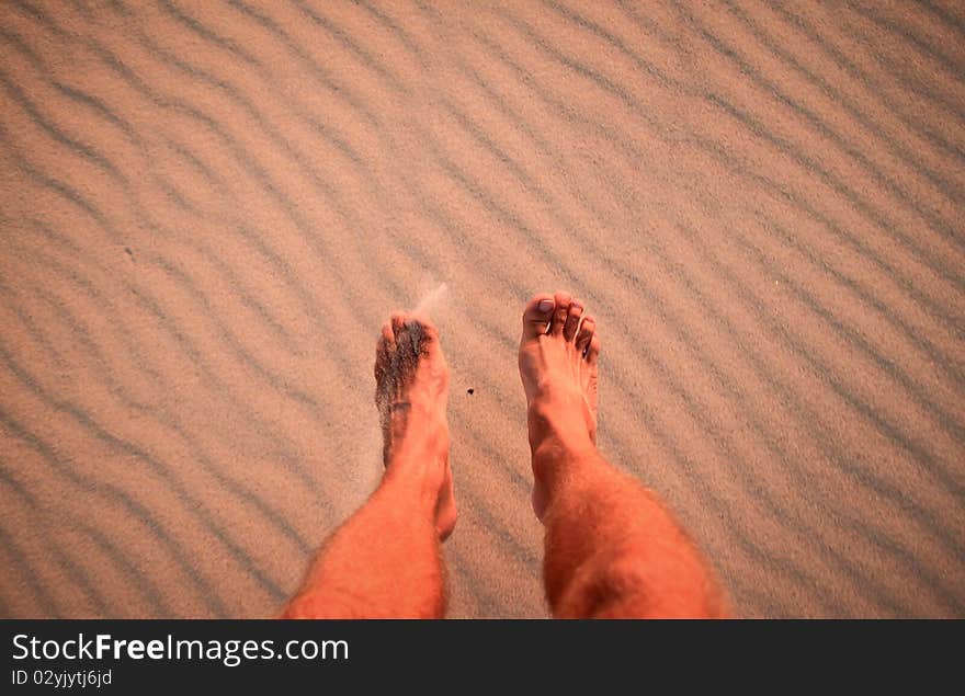 Feet on beach