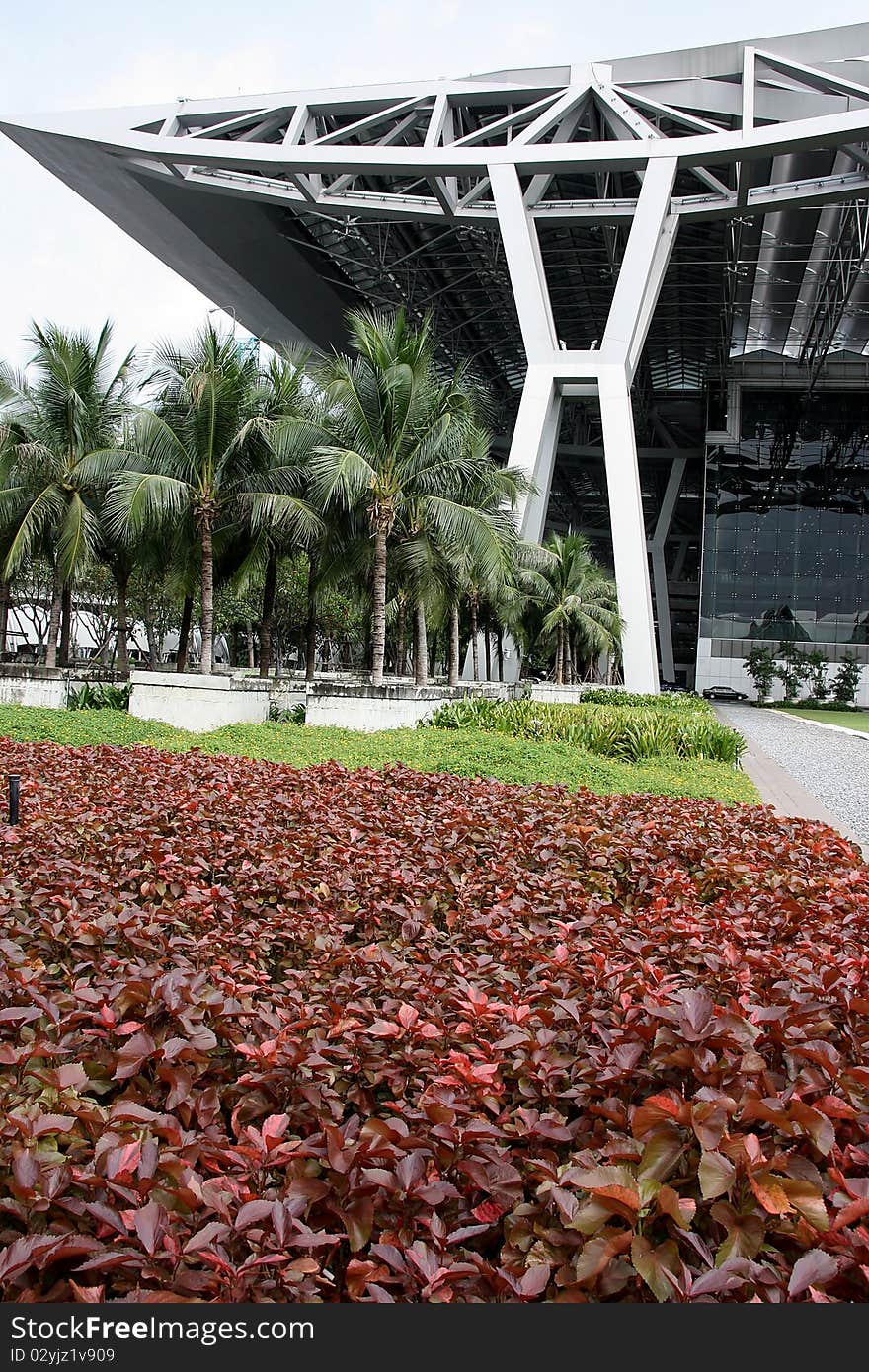 Gardening In The Thai Airport.