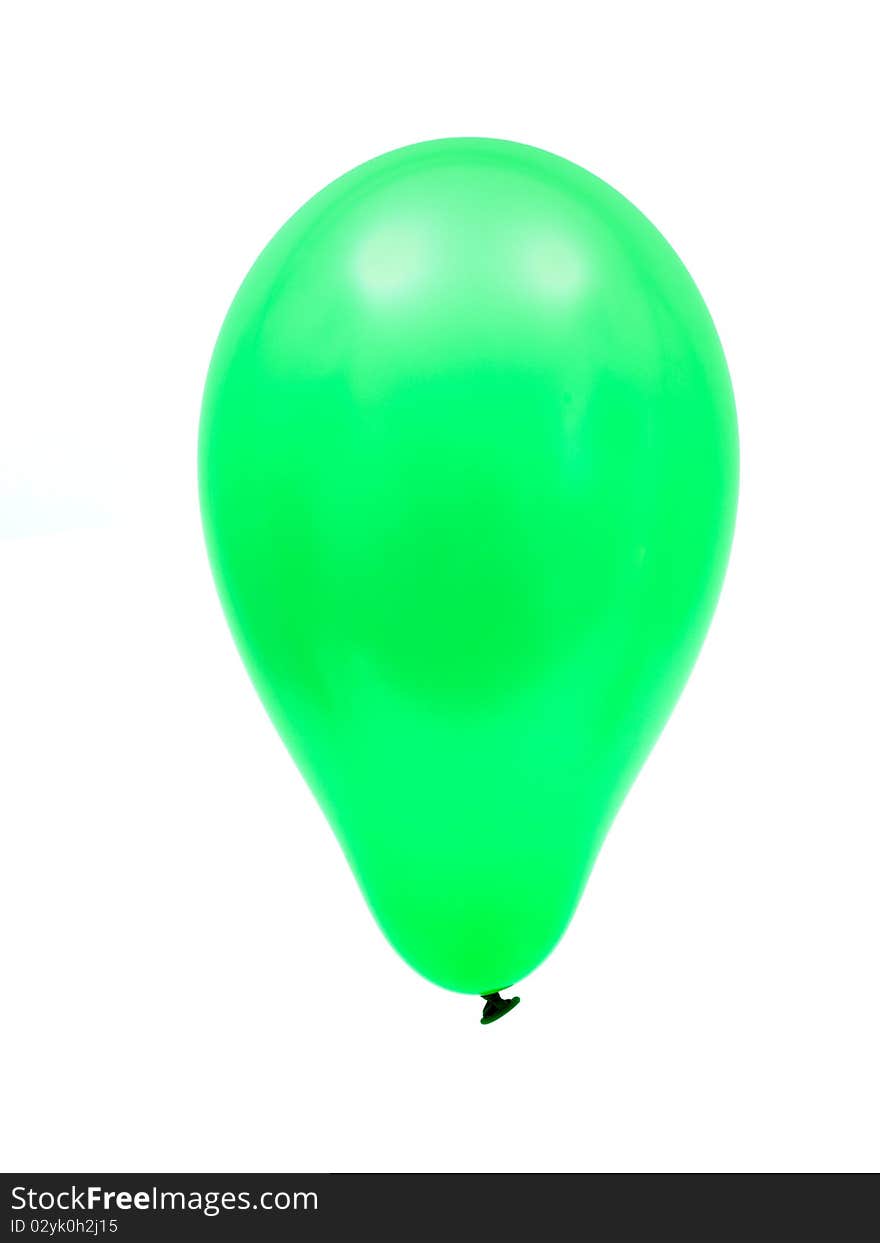 A green balloon isolated against a white background