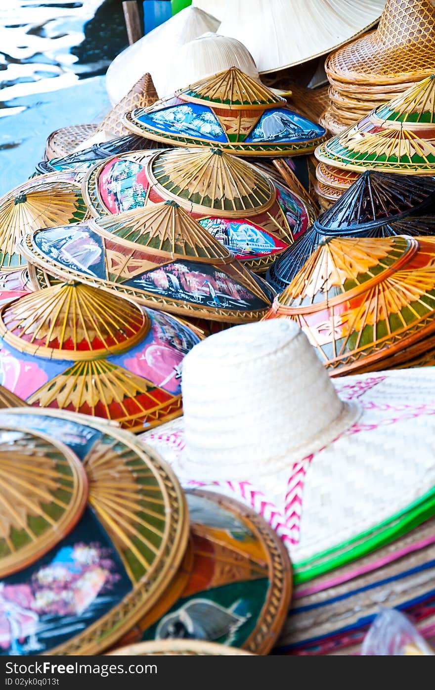 Hat for sale in river market thailand. Hat for sale in river market thailand