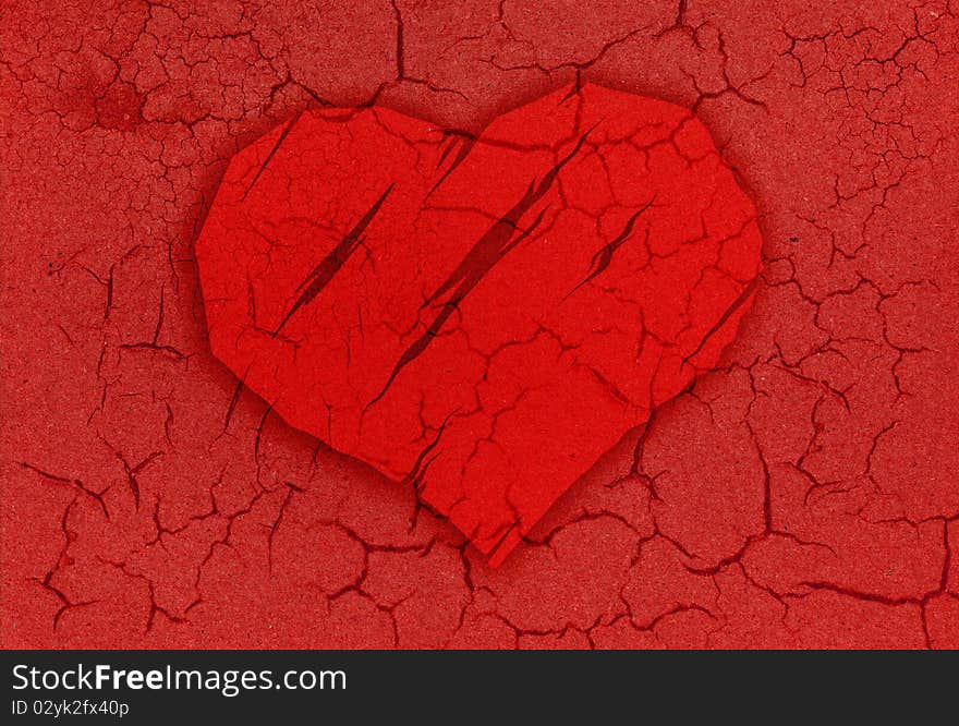 Grunge Paper Vintage Red Hearts