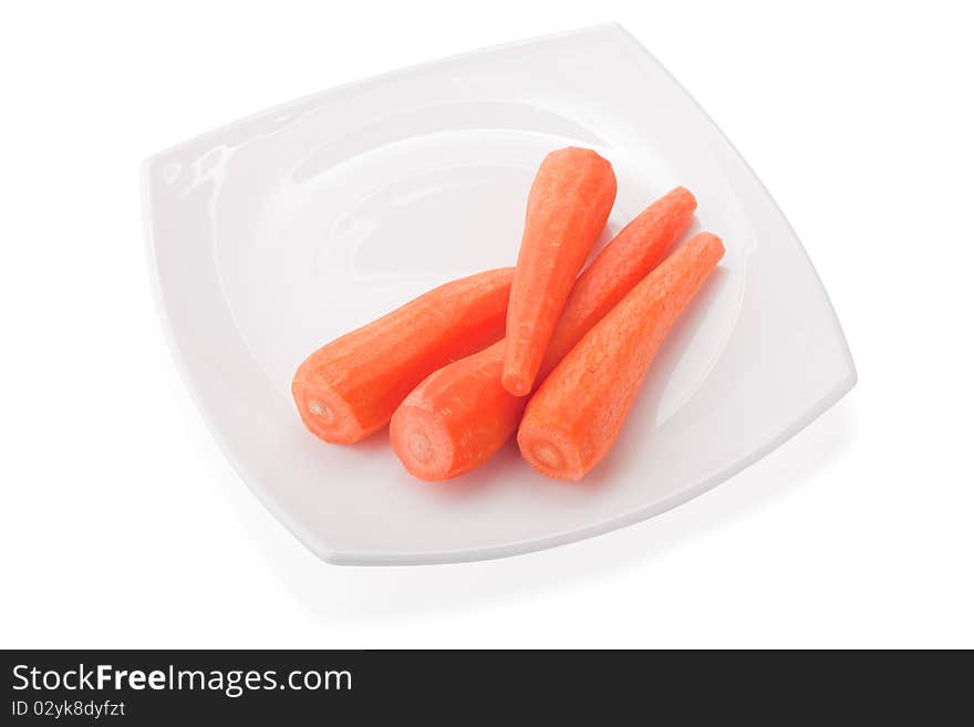 Carrots On White Plate