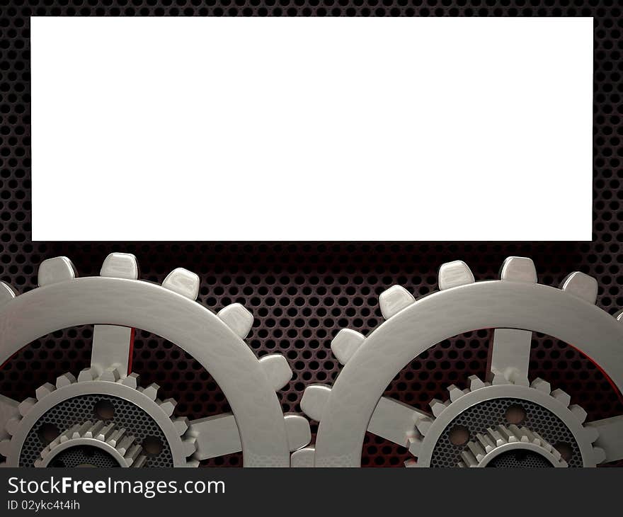 Abstract gear background - vector illustration 3D