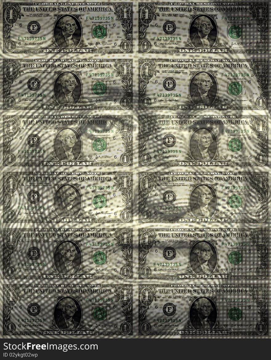 One USA dollar background