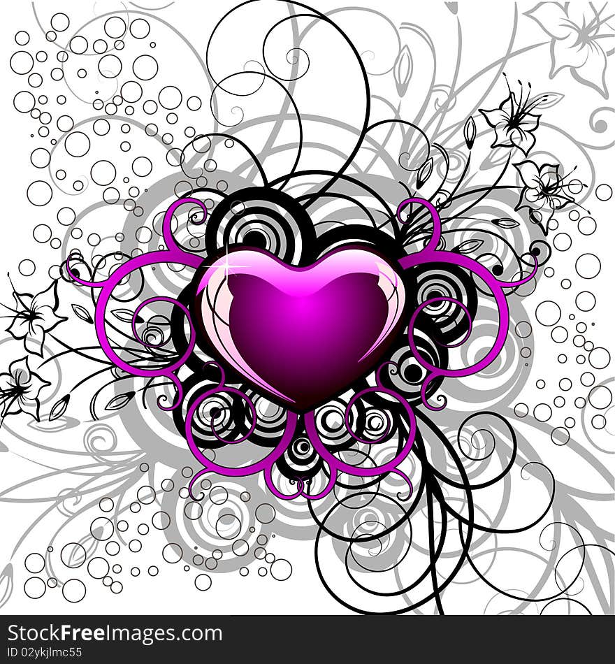 Glamour background with pink heart