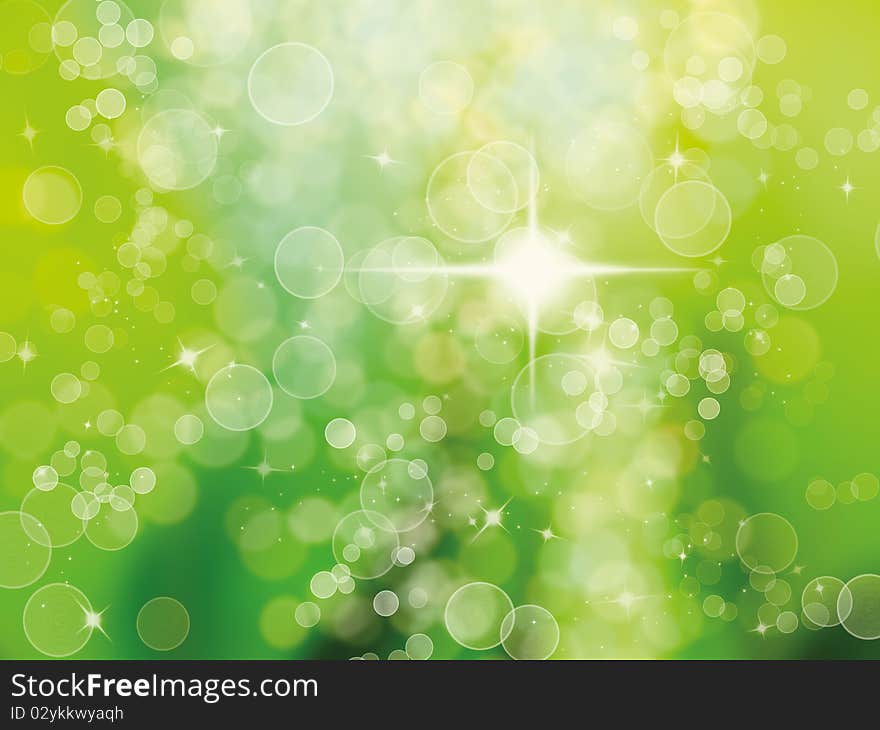 Abstract of Rain Forest Bokeh and star light