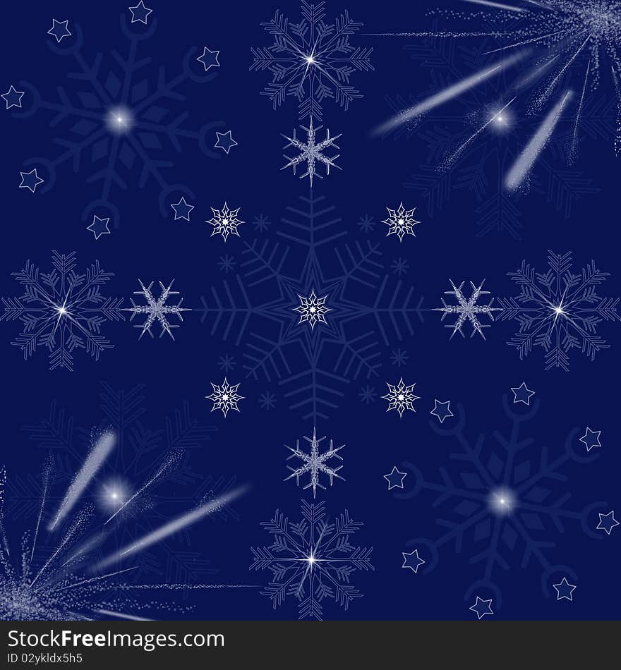 Texture of beautiful snowflakes background