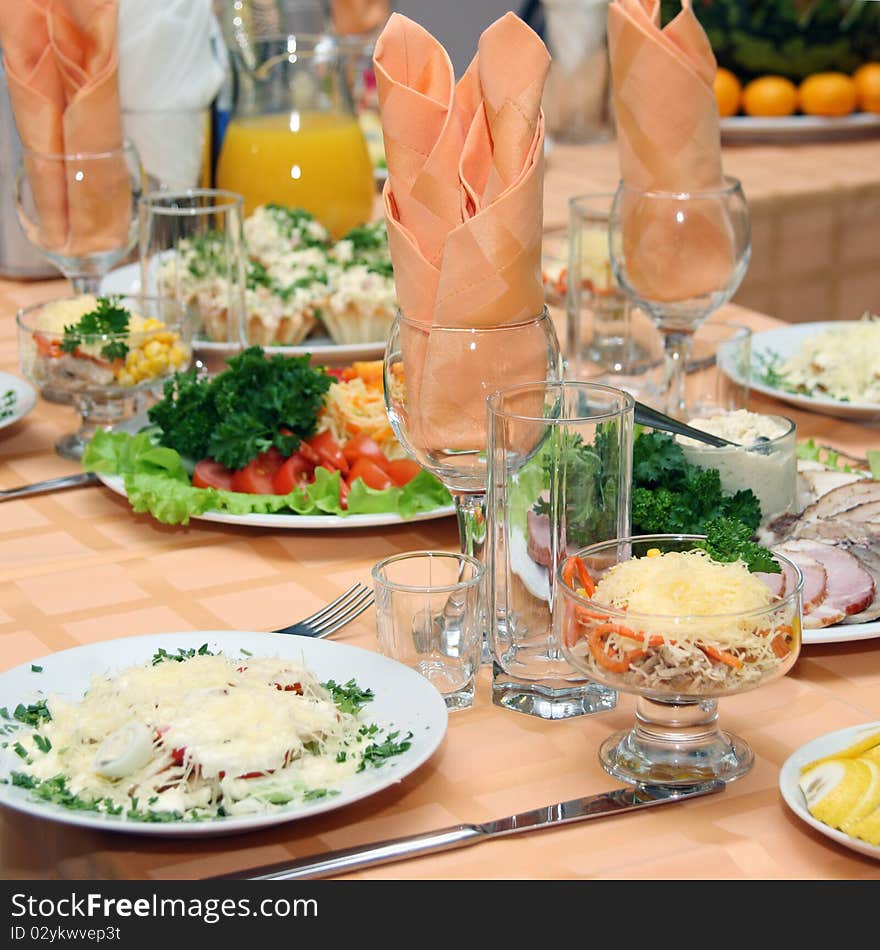 Table Covered At Restaurant