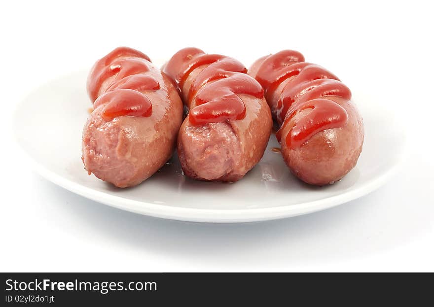 Sausages on a plate