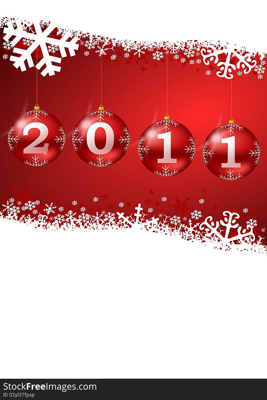 2011 new year illustration with christmas balls