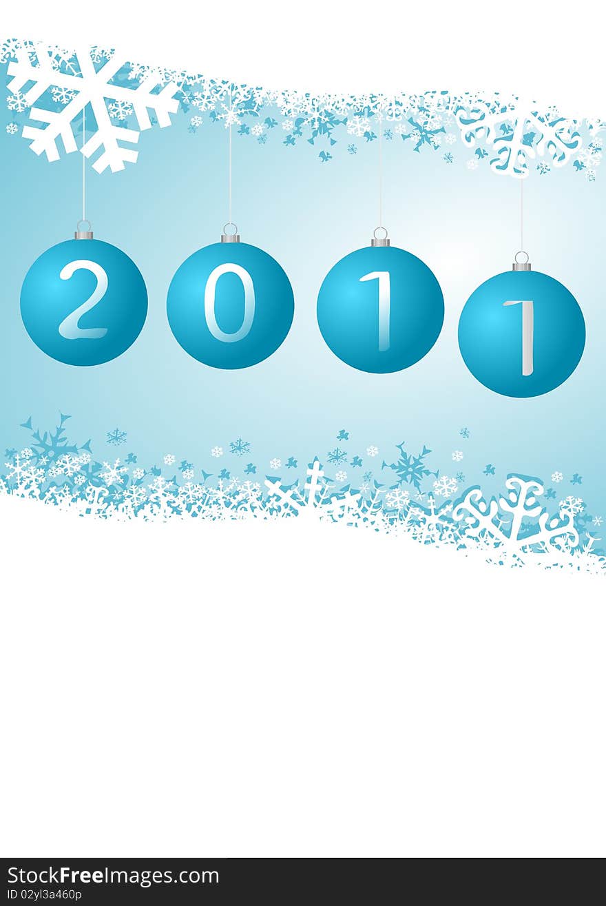 2011 new year illustration with christmas balls