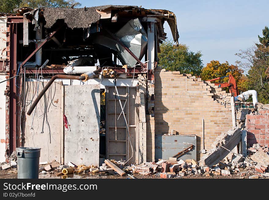 Demolition of an Old HIgh School Building