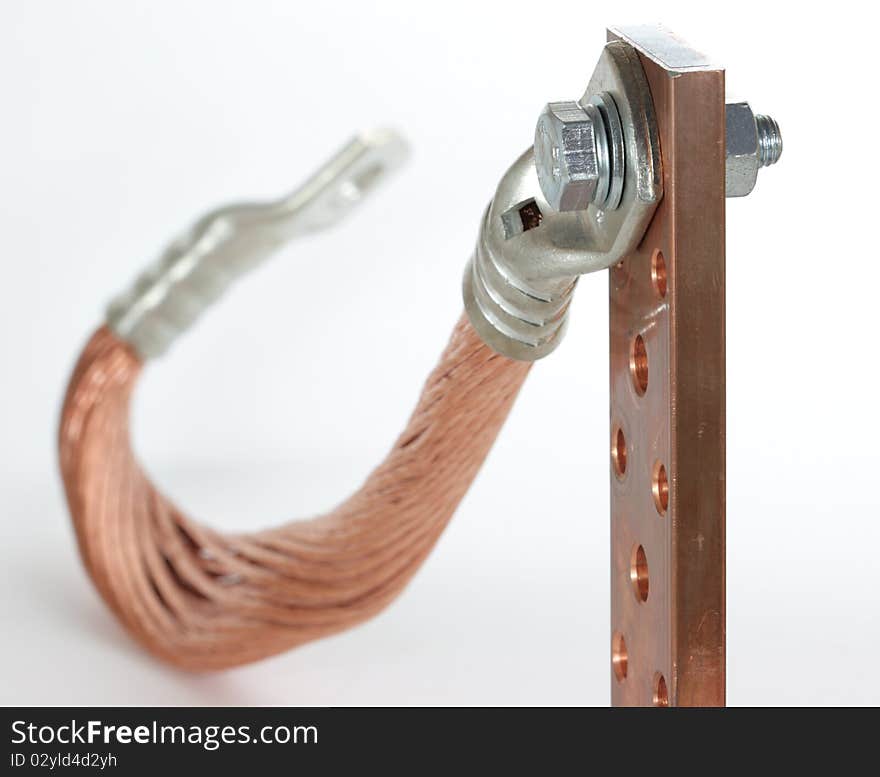 The cleared copper electric power cables with connectors