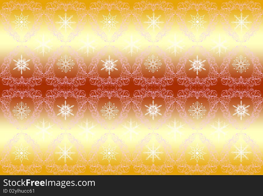 Beautiful abstract snowflakes background with heart-shaped