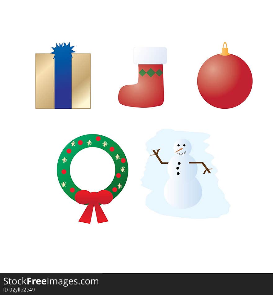 Simple clipart like illustrations for the holiday season. Simple clipart like illustrations for the holiday season