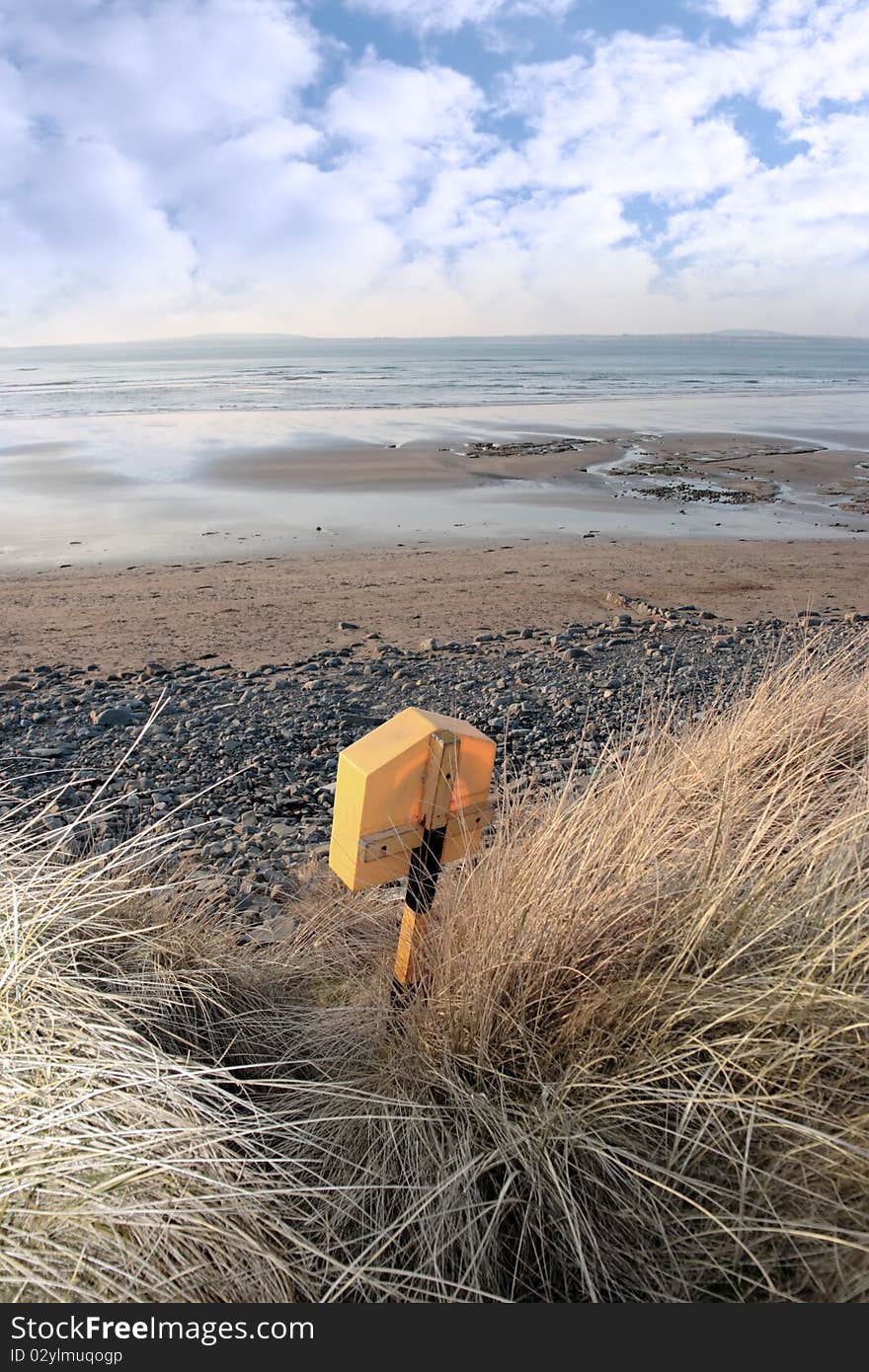 Lifebuoy Box On An Irish Beach In Kerry