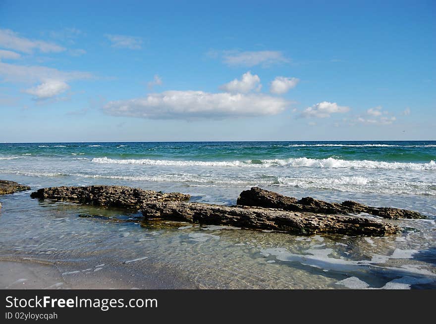 Stony coast of the sea. Stony coast of the sea