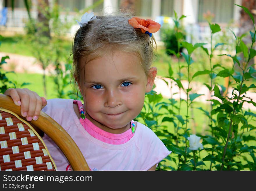 Beautiful girl's portrait in summertime