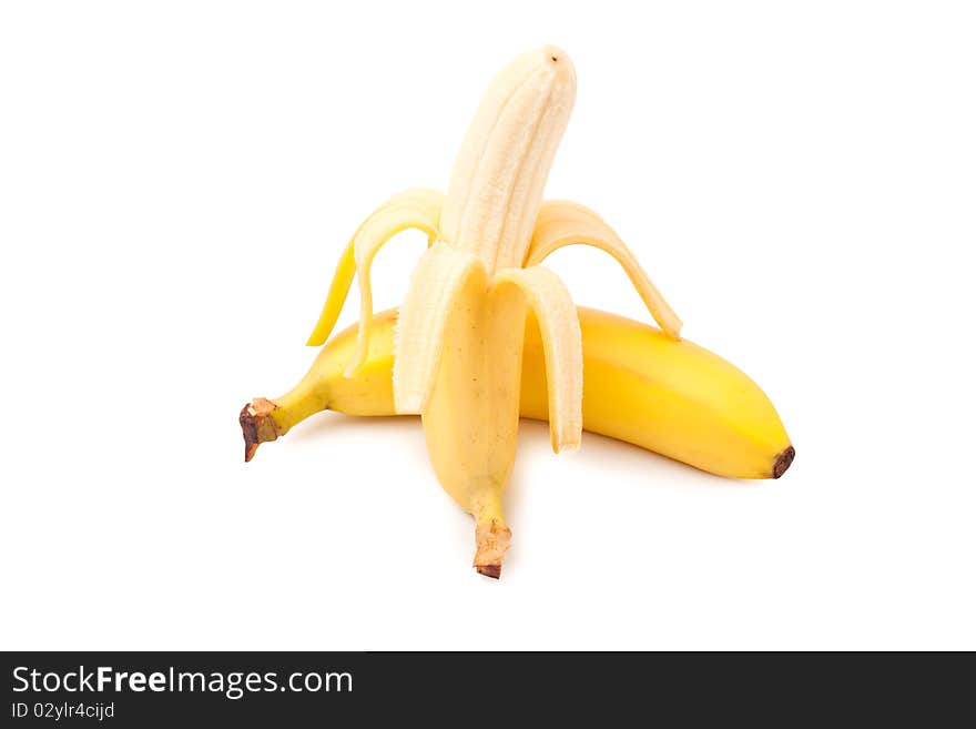 Ripe banana isolated on white background