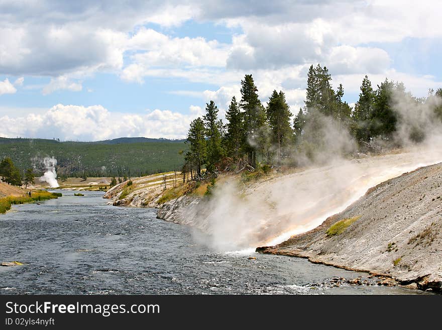 Midway geyser basin yellow stone national park. Midway geyser basin yellow stone national park