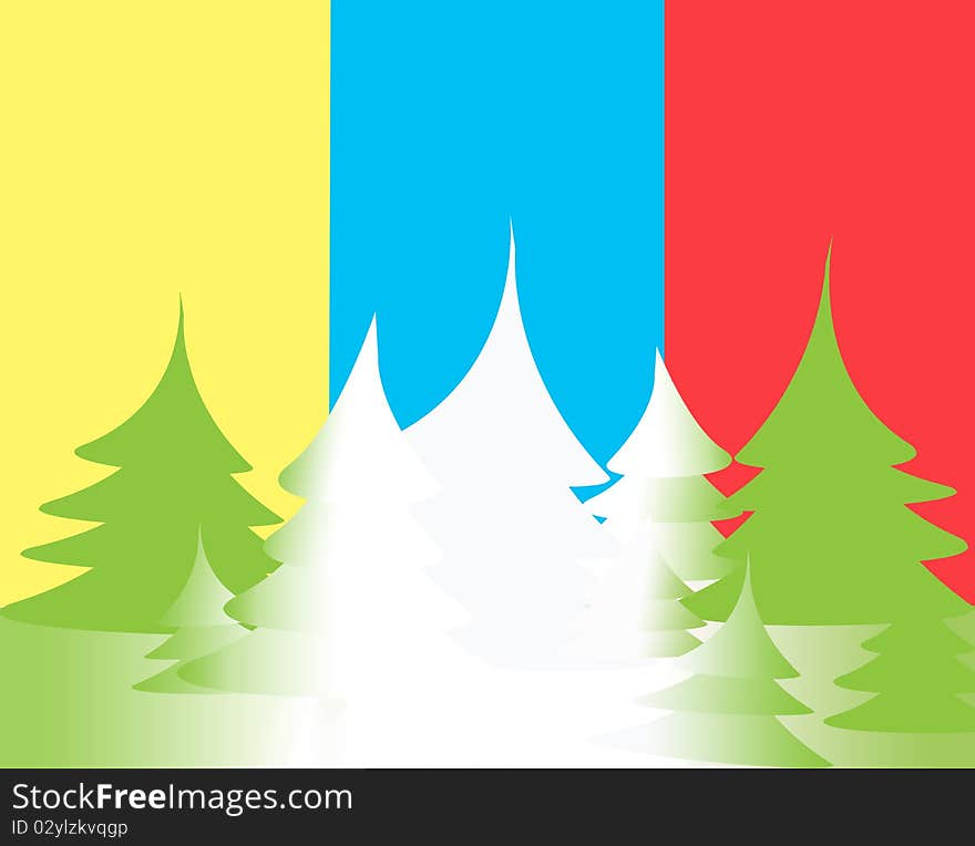 Coniferous forest preceding three seasons. Coniferous forest preceding three seasons