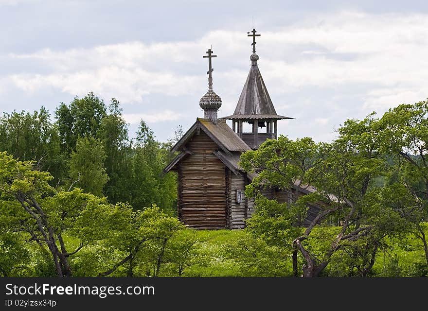 Archangel Michael Orthodox chapel on Kizhi island, Karelia, Northern Russia.