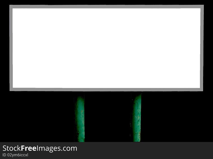 Banner on a white background isolated on black for the advertisement