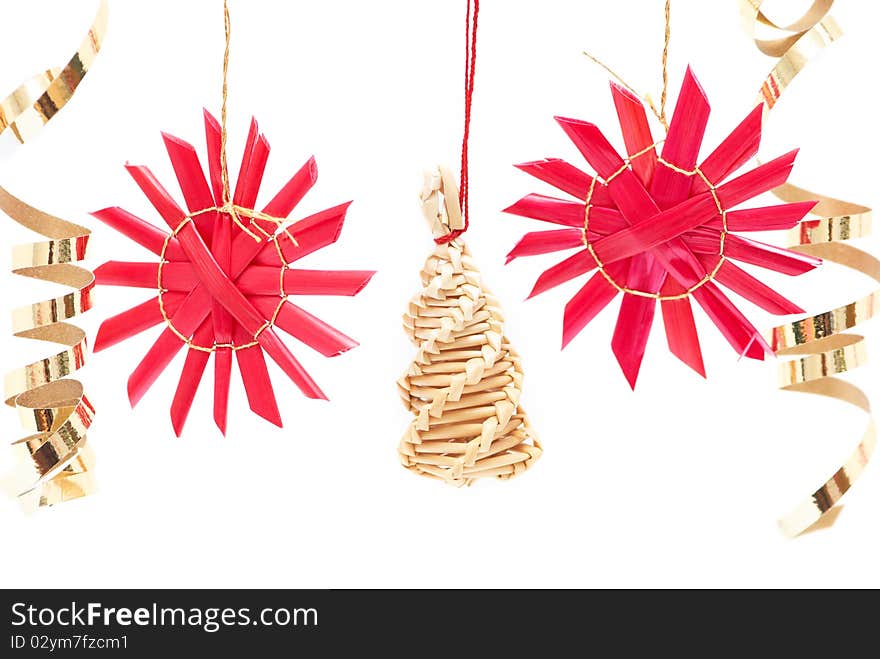 Christmas decorations isolated on white