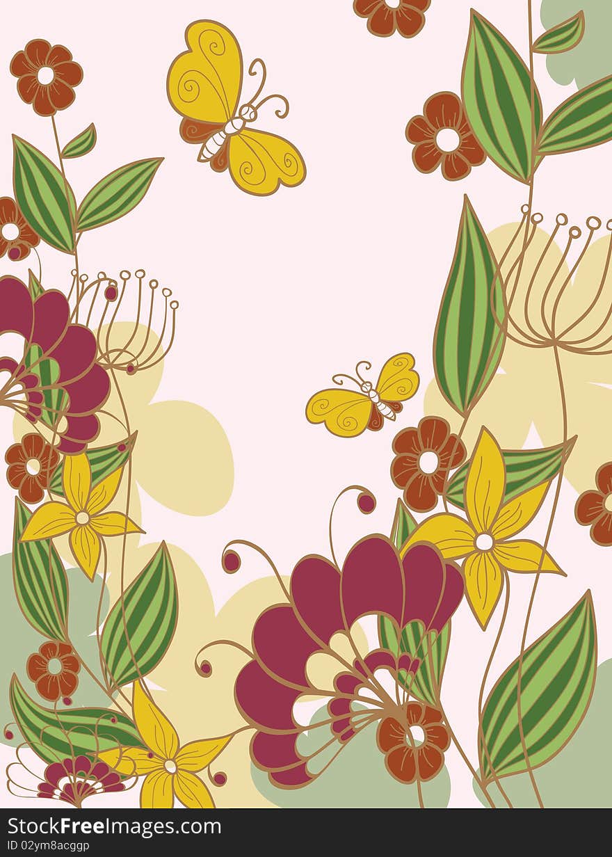 Flower background for design. No gradients.