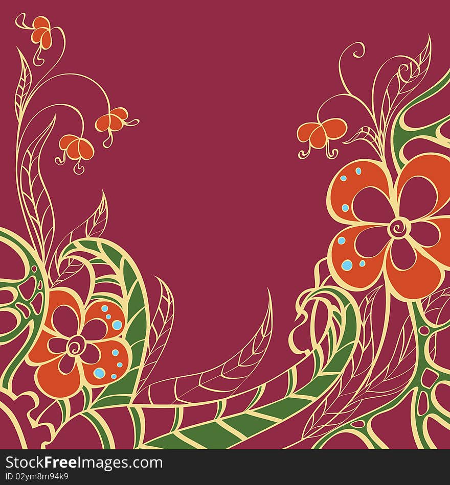 Seamless pattern with flowers