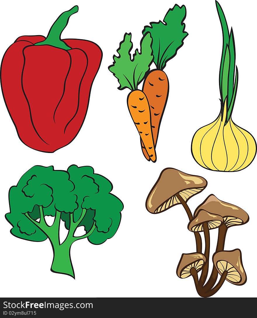 Set of vegetables