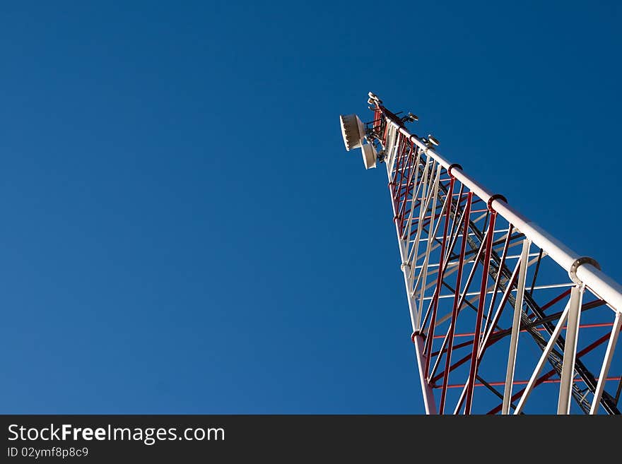 Comunication antenna against blue sky