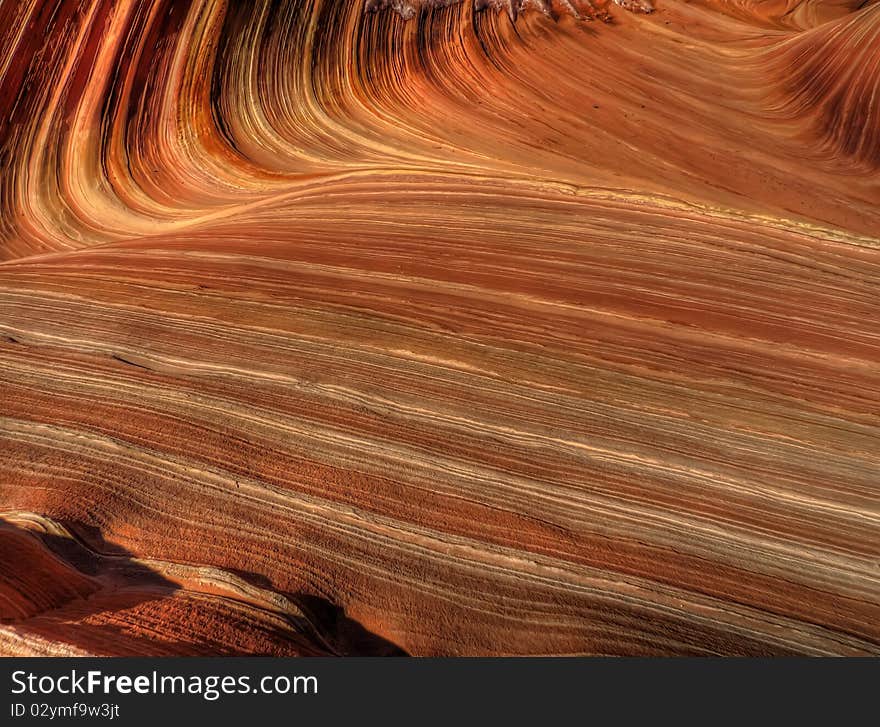 The Wave near Coyote Bluffs in Northern Arizona. Petrified sand dunes eroded by wind. HDR