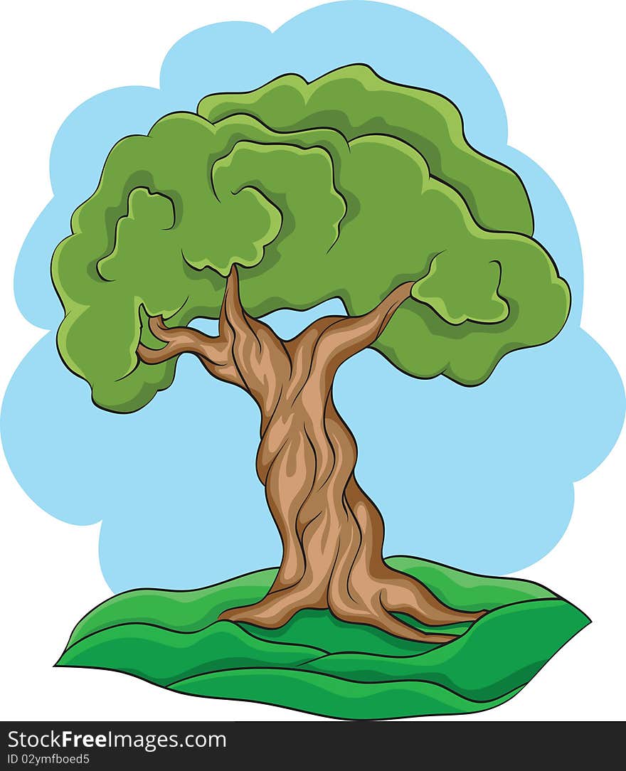 Tree. Illustration for you design. No gradients.