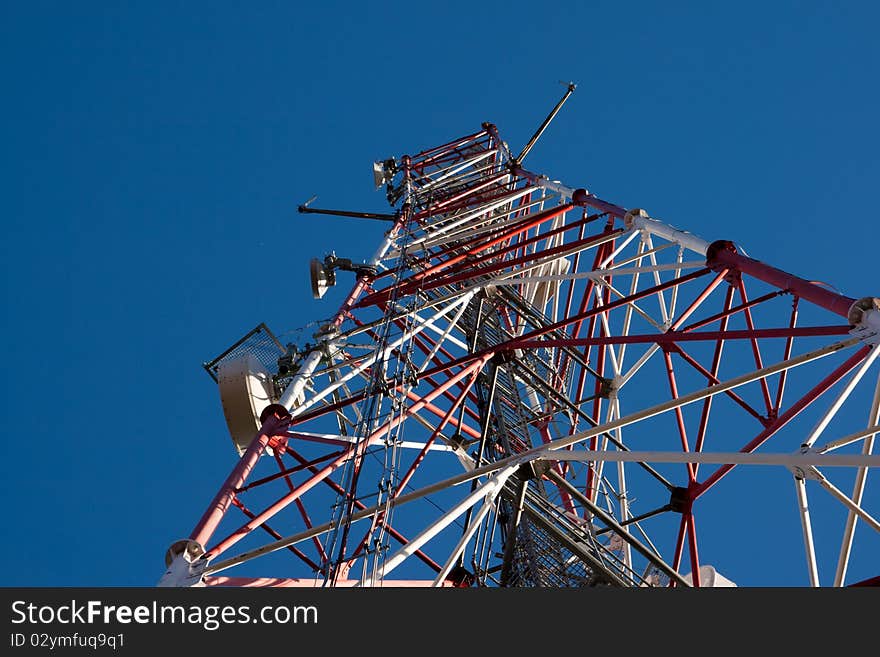 Comunication antenna against blue sky