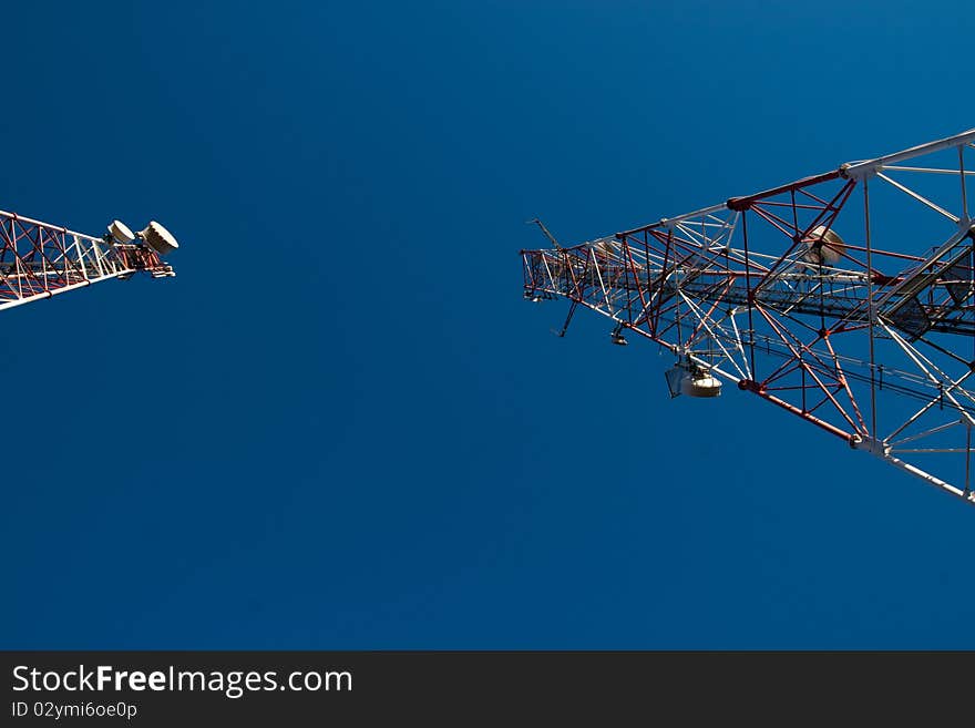 Comunication antenna against blue sky